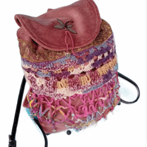 🌸 “Fly” – Upcycled Velvet Backpack