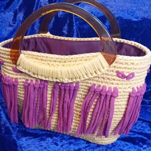 Sunset Tassel Muse - a crocheted hand bag