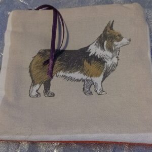 Sand Sentinel Corgi - a small, one of a kind, zipped purse