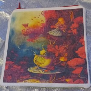 Wonder-brew Garden - a small, upcycled, zipped purse