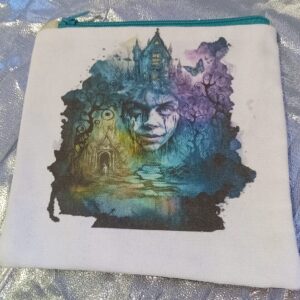 Purple Tears - a small, unique, zipped purse