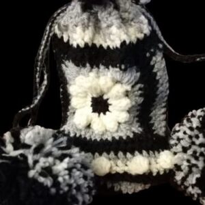 The Monochrome Crocheted Poced Pouch - great for those smaller items needing a home