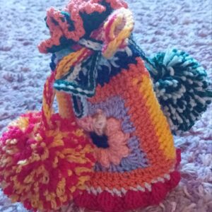 The Colourful Crocheted Poced Pouch - great for those smaller items needing a home